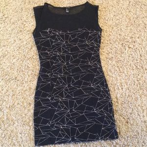 Geometric design mesh mini dress